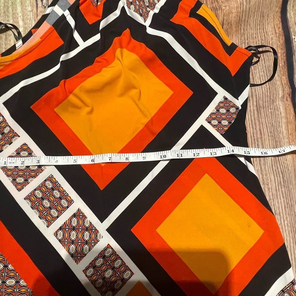 WORTHINGTON black orange halter dress. Size M - Picture 5 of 6